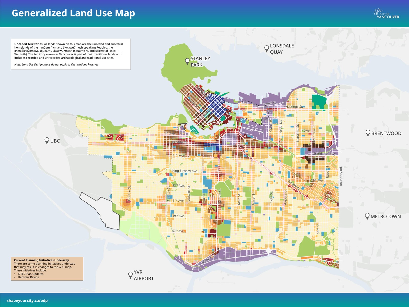 First page of the City of Vancouver Generalized Land Use Map from the Official Development Plan